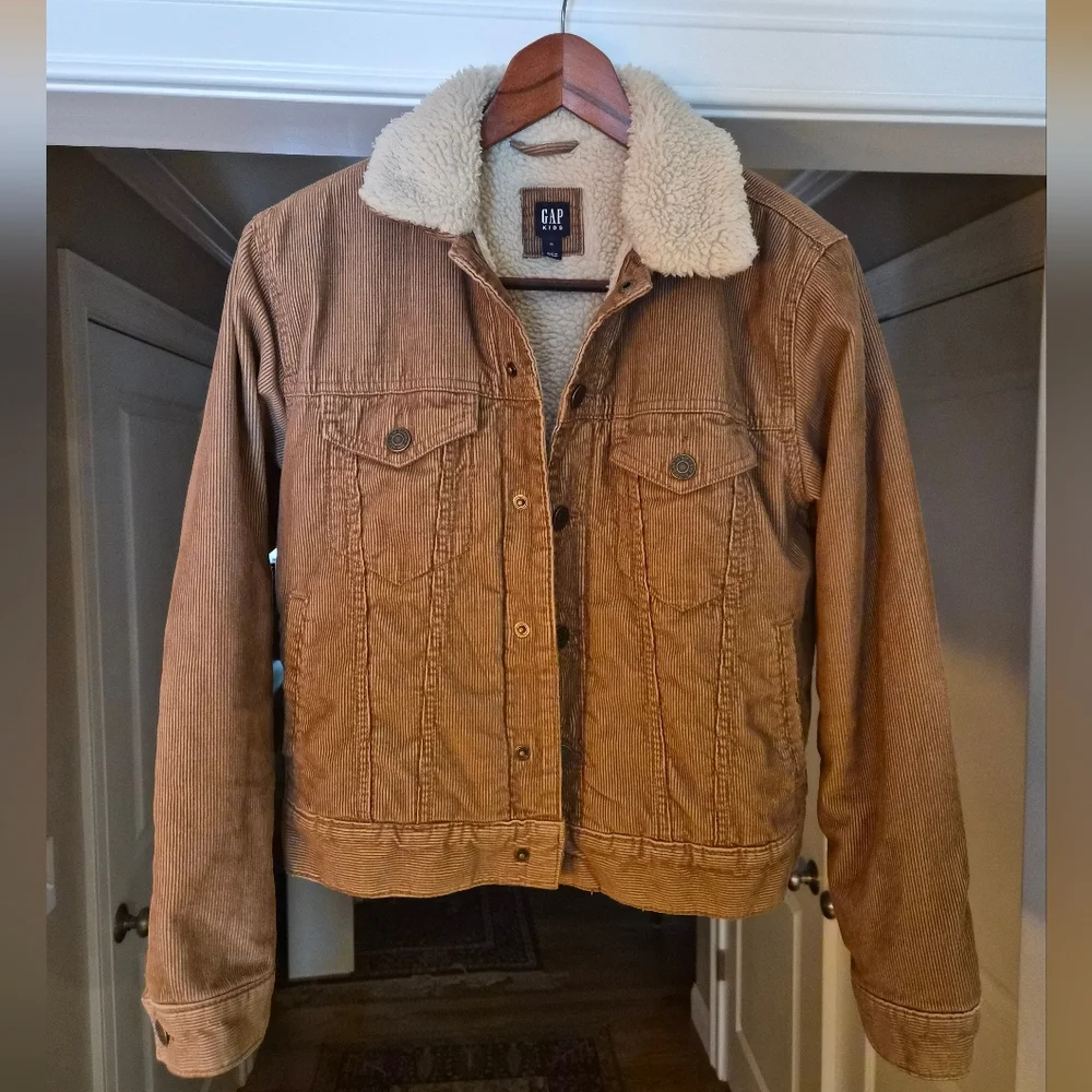 GAP Kids Brown Corduroy, Sherpa-lined Jacket, Size XL / 12Y - Picture 1 of 4